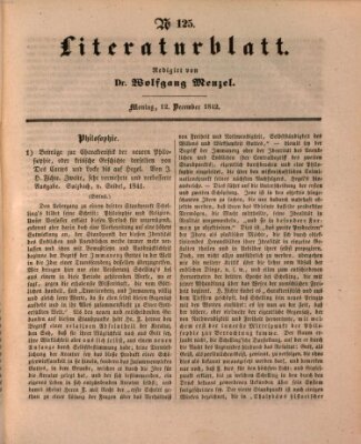 Morgenblatt für gebildete Leser (Morgenblatt für gebildete Stände) Montag 12. Dezember 1842