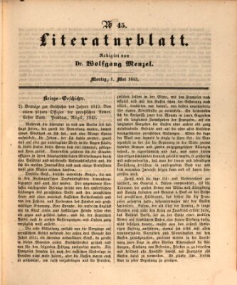 Morgenblatt für gebildete Leser (Morgenblatt für gebildete Stände) Montag 1. Mai 1843