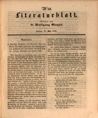 Morgenblatt für gebildete Leser (Morgenblatt für gebildete Stände) Freitag 19. Mai 1843