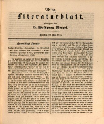Morgenblatt für gebildete Leser (Morgenblatt für gebildete Stände) Montag 22. Mai 1843