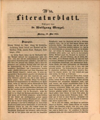Morgenblatt für gebildete Leser (Morgenblatt für gebildete Stände) Montag 29. Mai 1843