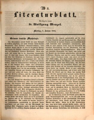 Morgenblatt für gebildete Leser (Morgenblatt für gebildete Stände) Montag 1. Januar 1844