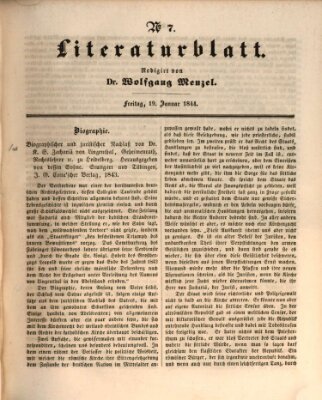 Morgenblatt für gebildete Leser (Morgenblatt für gebildete Stände) Freitag 19. Januar 1844