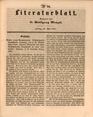 Morgenblatt für gebildete Leser (Morgenblatt für gebildete Stände) Freitag 26. Juli 1844