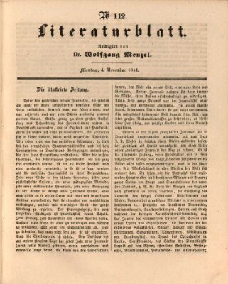 Morgenblatt für gebildete Leser (Morgenblatt für gebildete Stände) Montag 4. November 1844