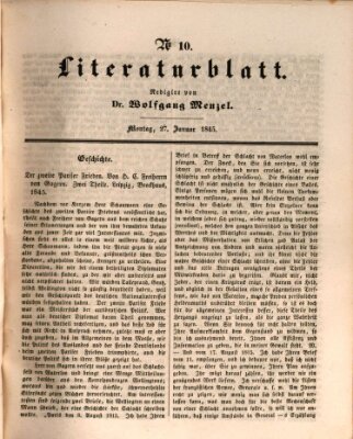 Morgenblatt für gebildete Leser (Morgenblatt für gebildete Stände) Montag 27. Januar 1845