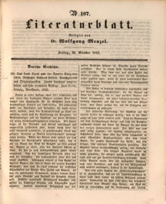 Morgenblatt für gebildete Leser (Morgenblatt für gebildete Stände) Freitag 24. Oktober 1845