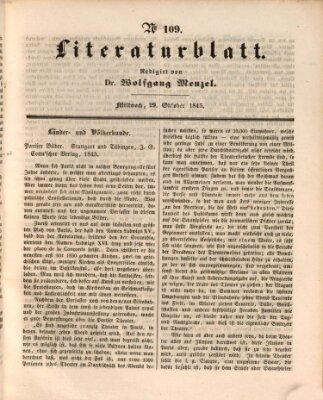 Morgenblatt für gebildete Leser (Morgenblatt für gebildete Stände) Mittwoch 29. Oktober 1845