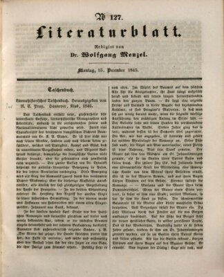 Morgenblatt für gebildete Leser (Morgenblatt für gebildete Stände) Montag 15. Dezember 1845