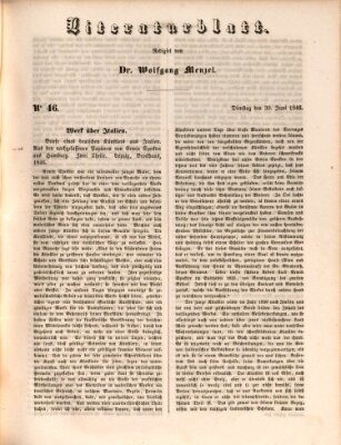 Morgenblatt für gebildete Leser (Morgenblatt für gebildete Stände) Dienstag 30. Juni 1846