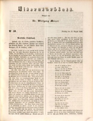 Morgenblatt für gebildete Leser (Morgenblatt für gebildete Stände) Dienstag 18. August 1846