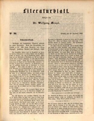 Morgenblatt für gebildete Leser (Morgenblatt für gebildete Stände) Dienstag 19. Dezember 1848