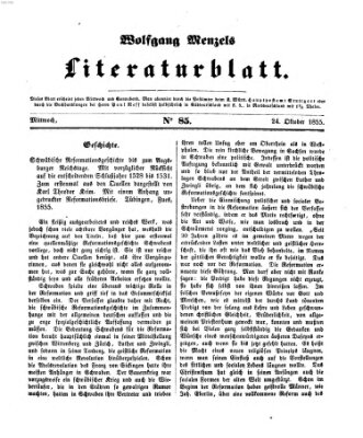 Literaturblatt (Morgenblatt für gebildete Stände) Mittwoch 24. Oktober 1855