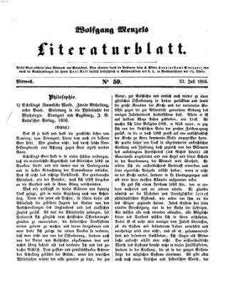 Literaturblatt (Morgenblatt für gebildete Stände) Montag 23. Juli 1855