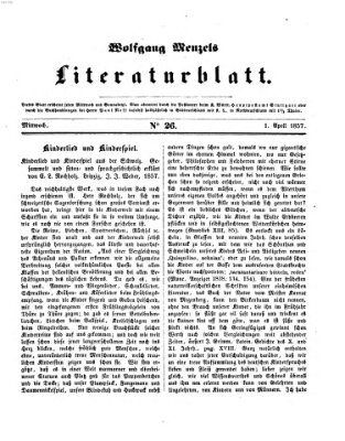 Literaturblatt (Morgenblatt für gebildete Stände)