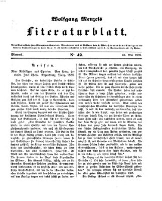 Literaturblatt (Morgenblatt für gebildete Stände) Mittwoch 25. Mai 1859