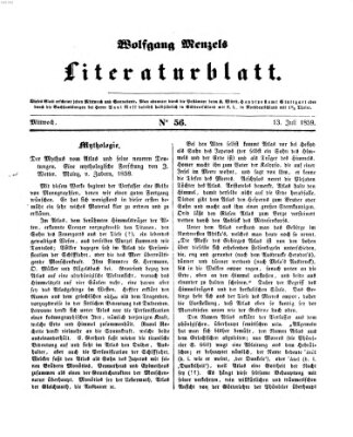 Literaturblatt (Morgenblatt für gebildete Stände) Mittwoch 13. Juli 1859