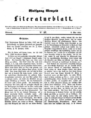 Literaturblatt (Morgenblatt für gebildete Stände) Mittwoch 8. Mai 1861