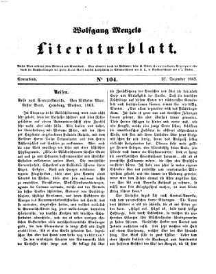 Literaturblatt (Morgenblatt für gebildete Stände)