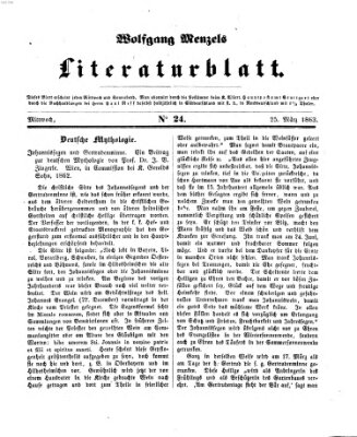 Literaturblatt (Morgenblatt für gebildete Stände) Mittwoch 25. März 1863