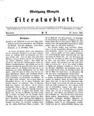 Literaturblatt (Morgenblatt für gebildete Stände) Samstag 23. Januar 1864