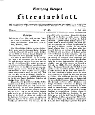 Literaturblatt (Morgenblatt für gebildete Stände) Mittwoch 13. Juli 1864