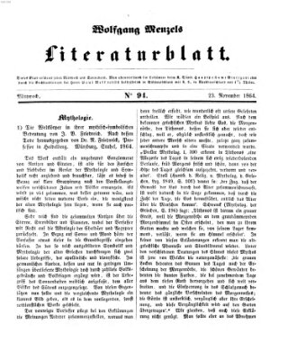 Literaturblatt (Morgenblatt für gebildete Stände) Mittwoch 23. November 1864