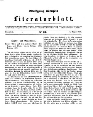 Literaturblatt (Morgenblatt für gebildete Stände) Samstag 10. August 1867
