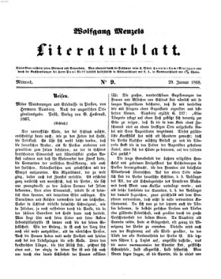 Literaturblatt (Morgenblatt für gebildete Stände) Mittwoch 29. Januar 1868