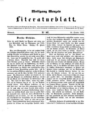 Literaturblatt (Morgenblatt für gebildete Stände) Mittwoch 28. Oktober 1868