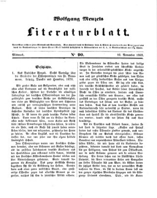 Literaturblatt (Morgenblatt für gebildete Stände) Mittwoch 10. November 1869