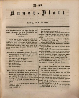 Morgenblatt für gebildete Leser (Morgenblatt für gebildete Stände) Dienstag 3. Juli 1838