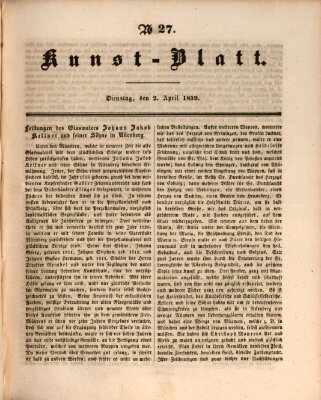 Morgenblatt für gebildete Leser (Morgenblatt für gebildete Stände) Dienstag 2. April 1839
