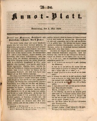 Morgenblatt für gebildete Leser (Morgenblatt für gebildete Stände) Donnerstag 2. Mai 1839