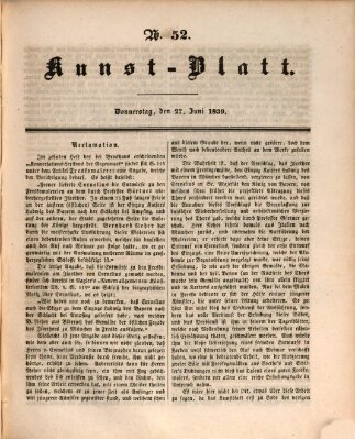 Morgenblatt für gebildete Leser (Morgenblatt für gebildete Stände) Donnerstag 27. Juni 1839