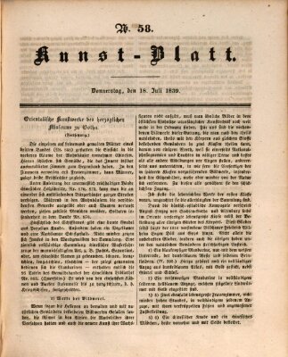 Morgenblatt für gebildete Leser (Morgenblatt für gebildete Stände) Donnerstag 18. Juli 1839