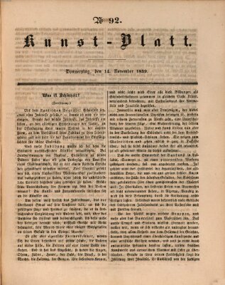 Morgenblatt für gebildete Leser (Morgenblatt für gebildete Stände) Donnerstag 14. November 1839