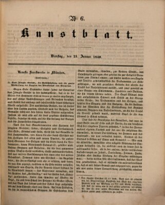 Morgenblatt für gebildete Leser (Morgenblatt für gebildete Stände) Dienstag 21. Januar 1840