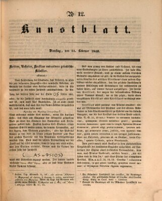 Morgenblatt für gebildete Leser (Morgenblatt für gebildete Stände) Dienstag 11. Februar 1840