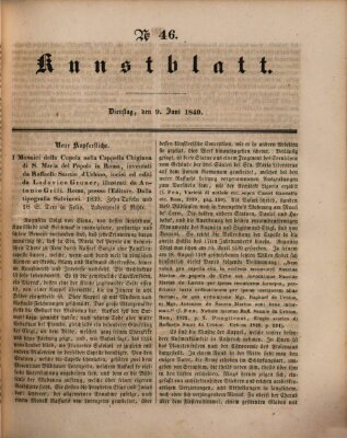 Morgenblatt für gebildete Leser (Morgenblatt für gebildete Stände) Dienstag 9. Juni 1840