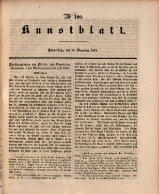 Morgenblatt für gebildete Leser (Morgenblatt für gebildete Stände) Donnerstag 14. Dezember 1843
