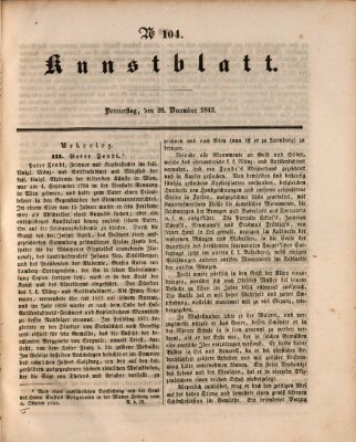 Morgenblatt für gebildete Leser (Morgenblatt für gebildete Stände) Donnerstag 28. Dezember 1843