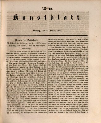Morgenblatt für gebildete Leser (Morgenblatt für gebildete Stände) Dienstag 11. Februar 1845