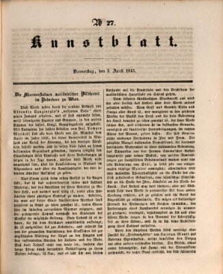 Morgenblatt für gebildete Leser (Morgenblatt für gebildete Stände) Donnerstag 3. April 1845