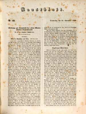 Morgenblatt für gebildete Leser (Morgenblatt für gebildete Stände) Donnerstag 10. September 1846