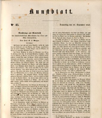Morgenblatt für gebildete Leser (Morgenblatt für gebildete Stände) Donnerstag 16. September 1847