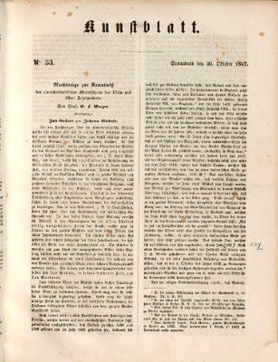 Morgenblatt für gebildete Leser (Morgenblatt für gebildete Stände) Samstag 30. Oktober 1847