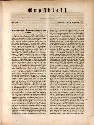 Morgenblatt für gebildete Leser (Morgenblatt für gebildete Stände) Donnerstag 2. Dezember 1847