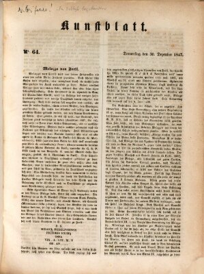 Morgenblatt für gebildete Leser (Morgenblatt für gebildete Stände) Donnerstag 30. Dezember 1847