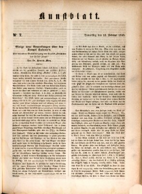 Morgenblatt für gebildete Leser (Morgenblatt für gebildete Stände) Donnerstag 10. Februar 1848